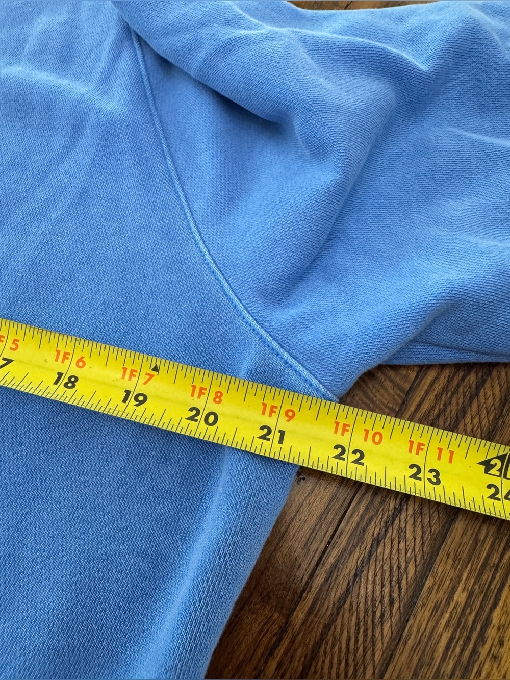 NWT PINK Blue Raw-Edge Boatneck Sweatshirt Size Small - Picture 7 of 8